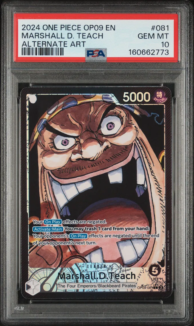2024 #081 Marshall D. Teach PSA 10 One Piece OP09-Emperors in the New World