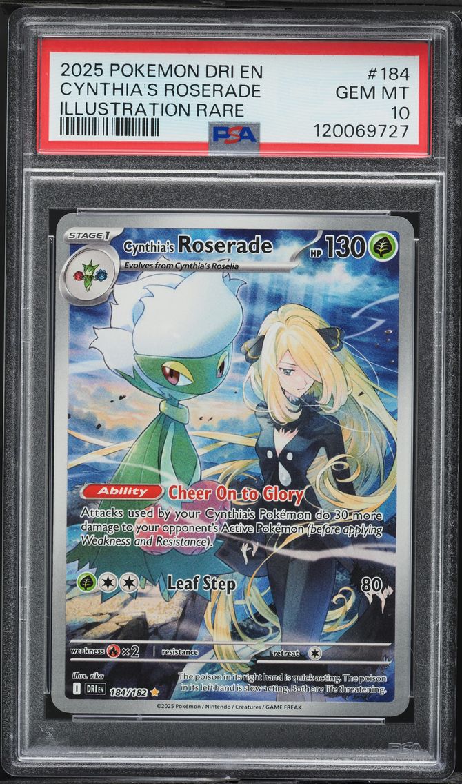 2025 #184 Cynthia's Roserade PSA 10 Dri EN-Destined Rivals Pokemon