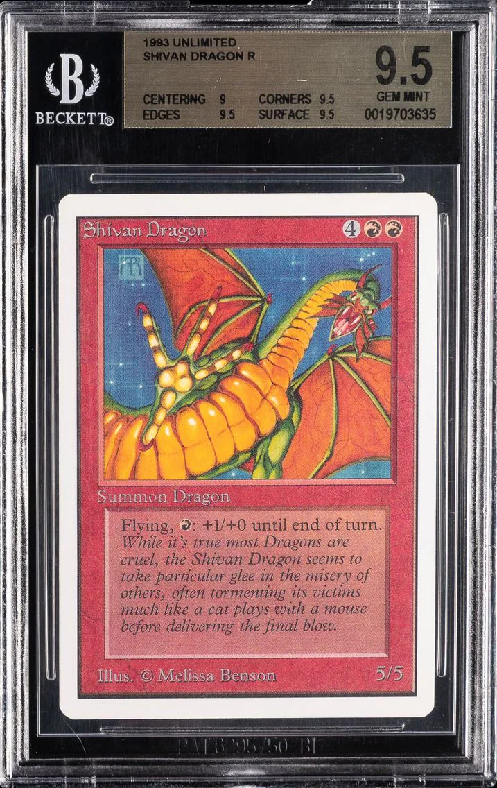 1993 #NA Shivan Dragon BGS 9.5 Unlimited Edition Magic The Gathering