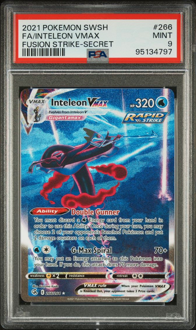 2021 #266 Full Art/Inteleon Vmax PSA 9 Sword & Shield Fusion Strike