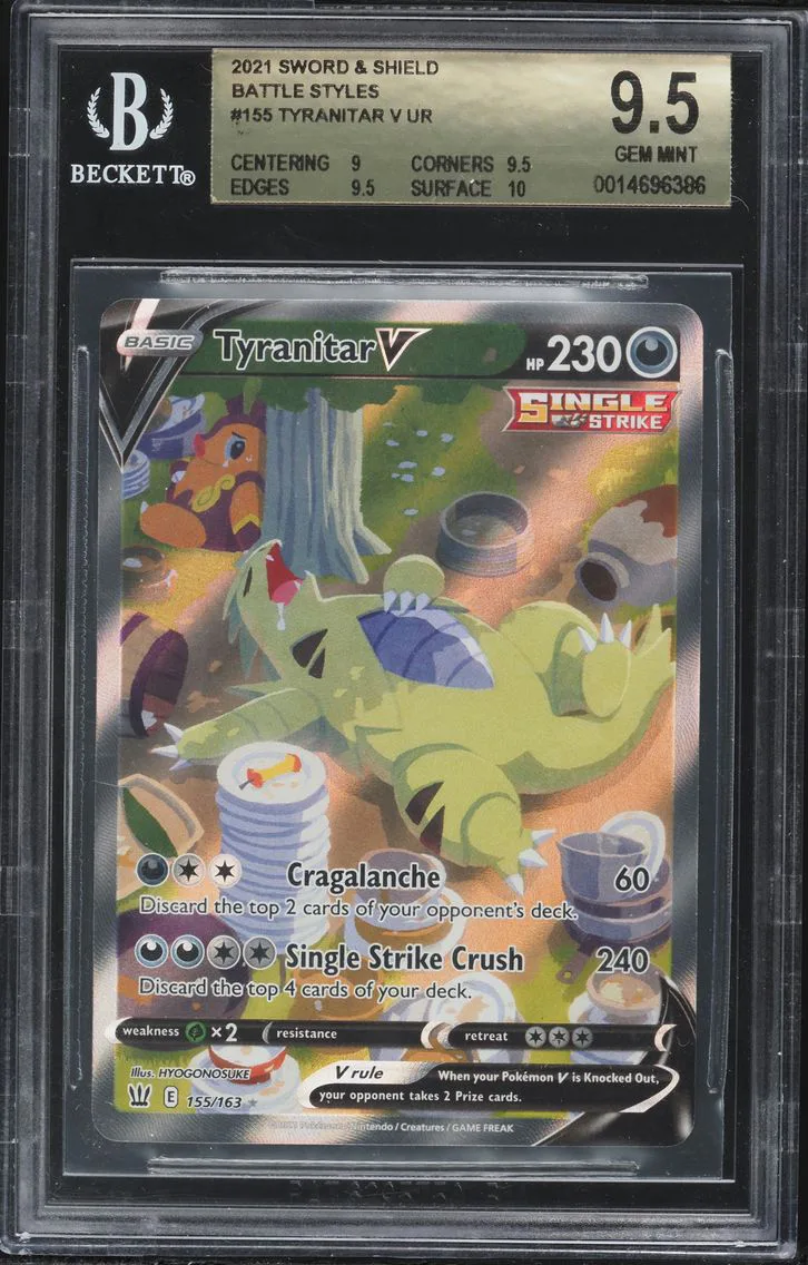 2021 #155 Full Art/Tyranitar V BGS 9.5 Sword & Shield Battle Styles Pokemon