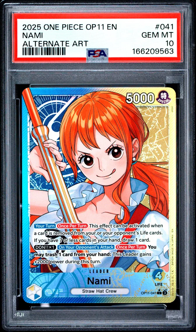 2025 #041 Nami PSA 10 One Piece OP11-A Fist of Divine Speed