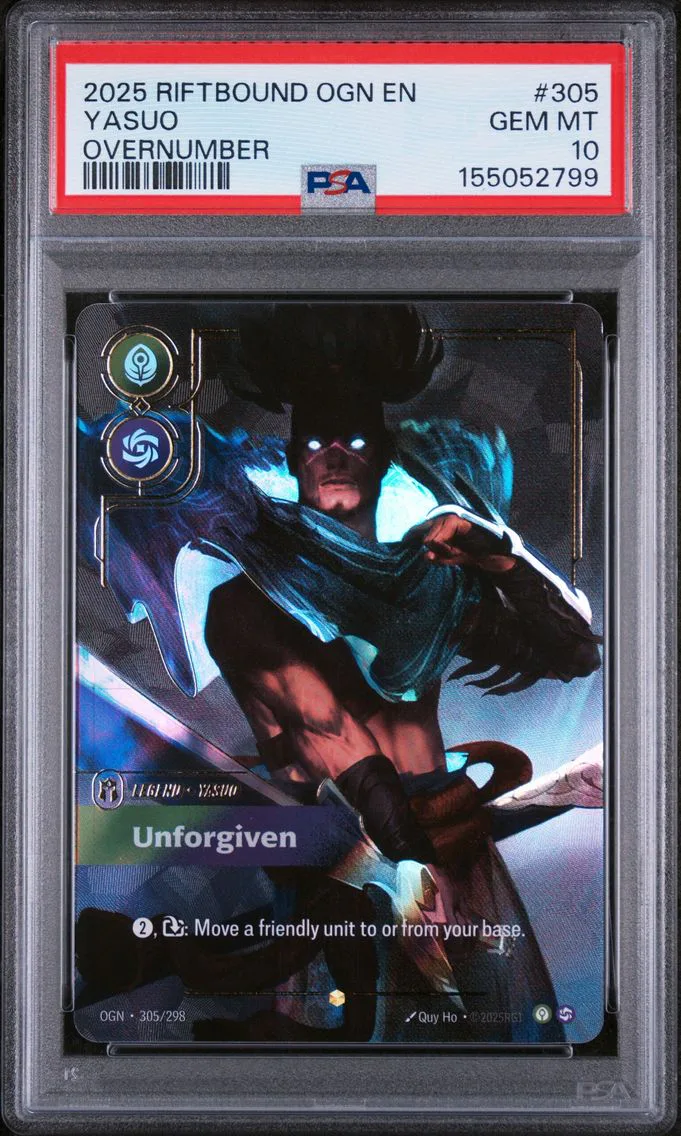 2025 #305 Yasuo - Unforgiven PSA 10 Riftbound: League of Legends Ogn-Origins