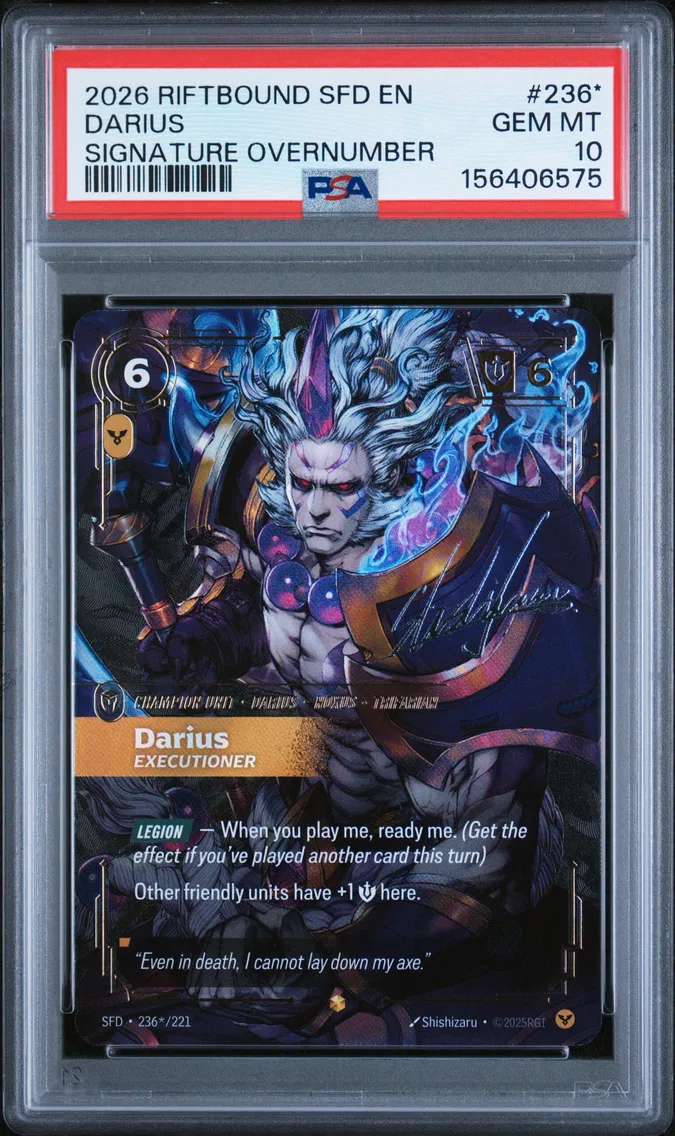 2026 #236* Darius - Executioner PSA 10 Riftbound: League of Legends Sfd-Spiritforged