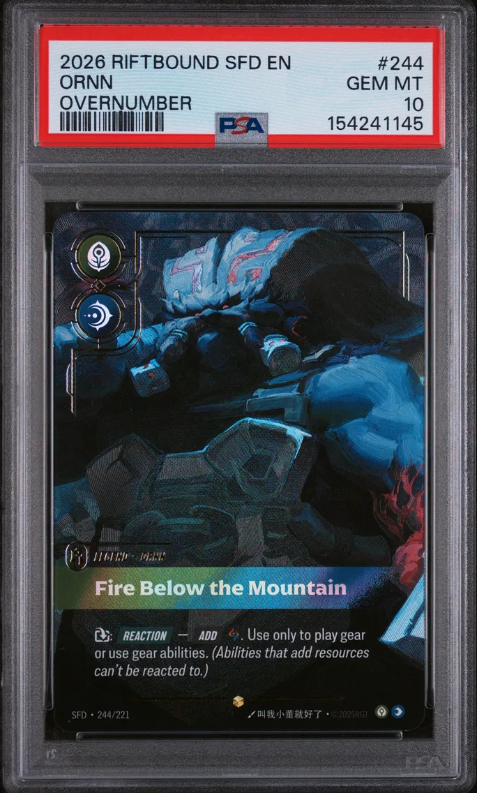 2026 #244 Ornn - Fire Below the Mountain PSA 10 Riftbound: League of Legends Sfd-Spiritforged