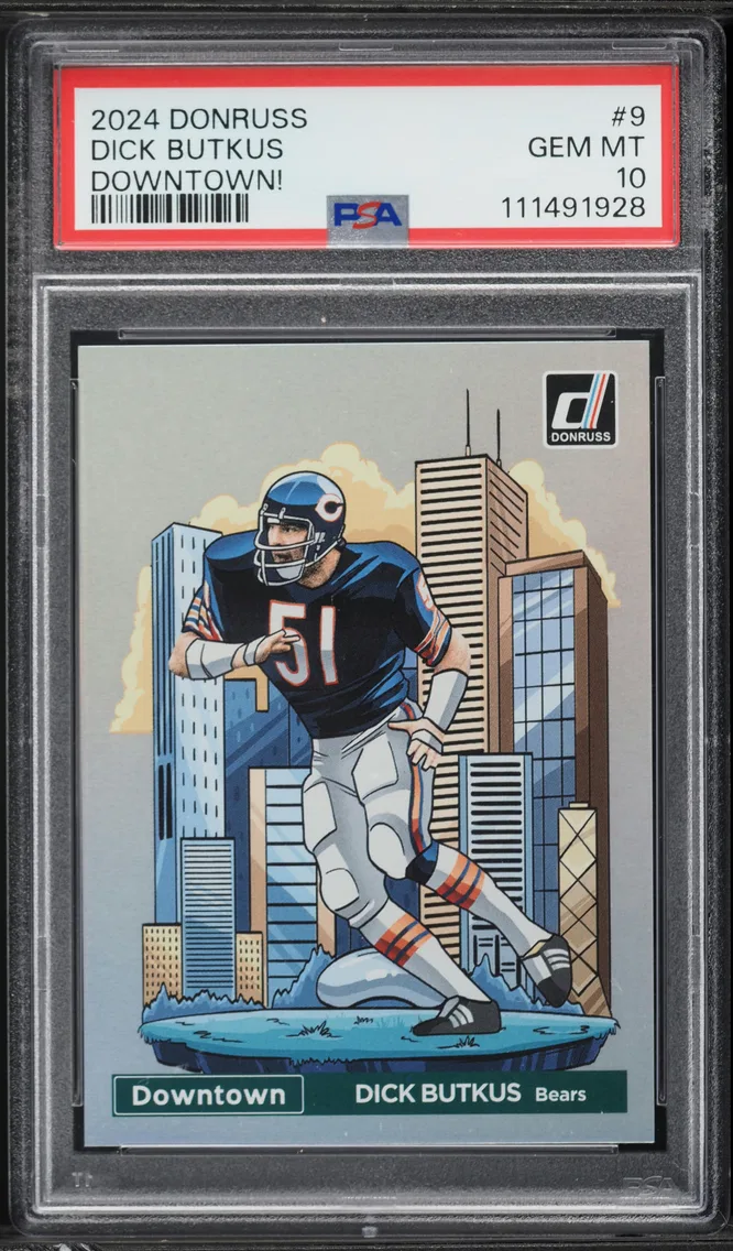 2024 #9 Dick Butkus PSA 10 Panini Donruss Downtown! Football