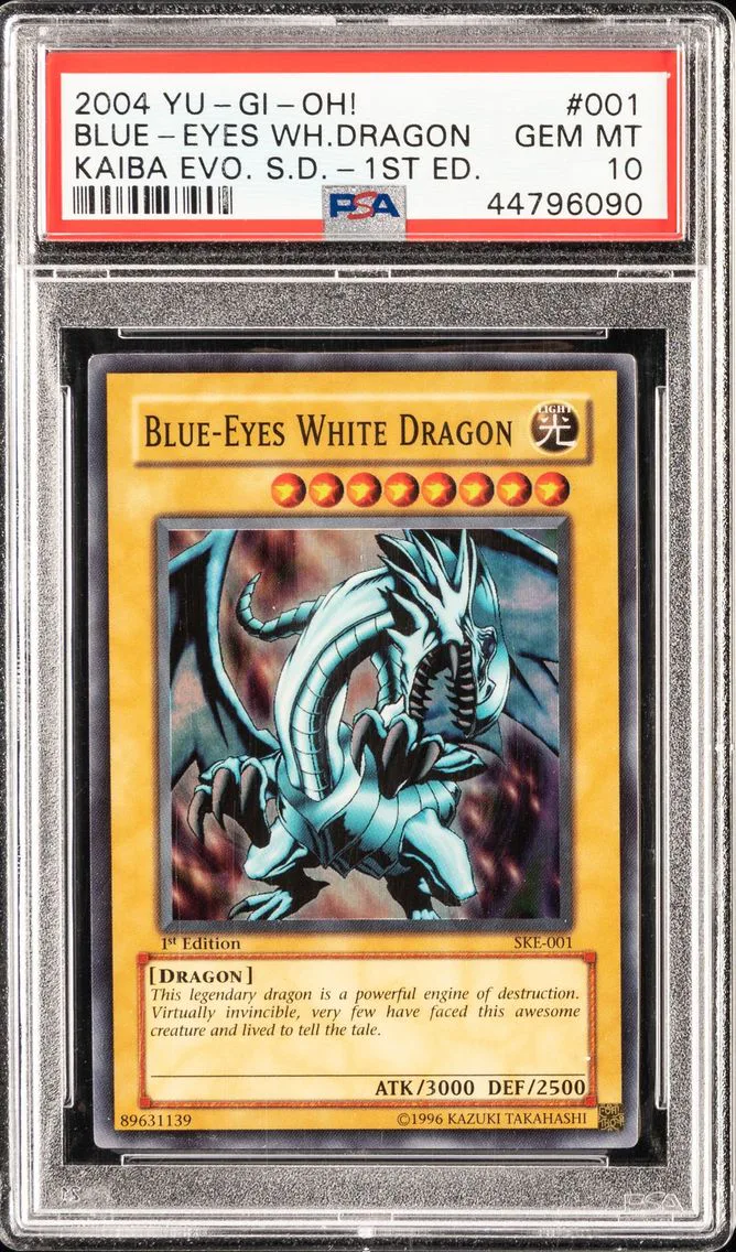 2004 YU-GI-OH KAIBA EVOLUTION STARTER DECK 1ST EDITION BLUE-EYES WHITE DRAGON SKE-001 PSA 10