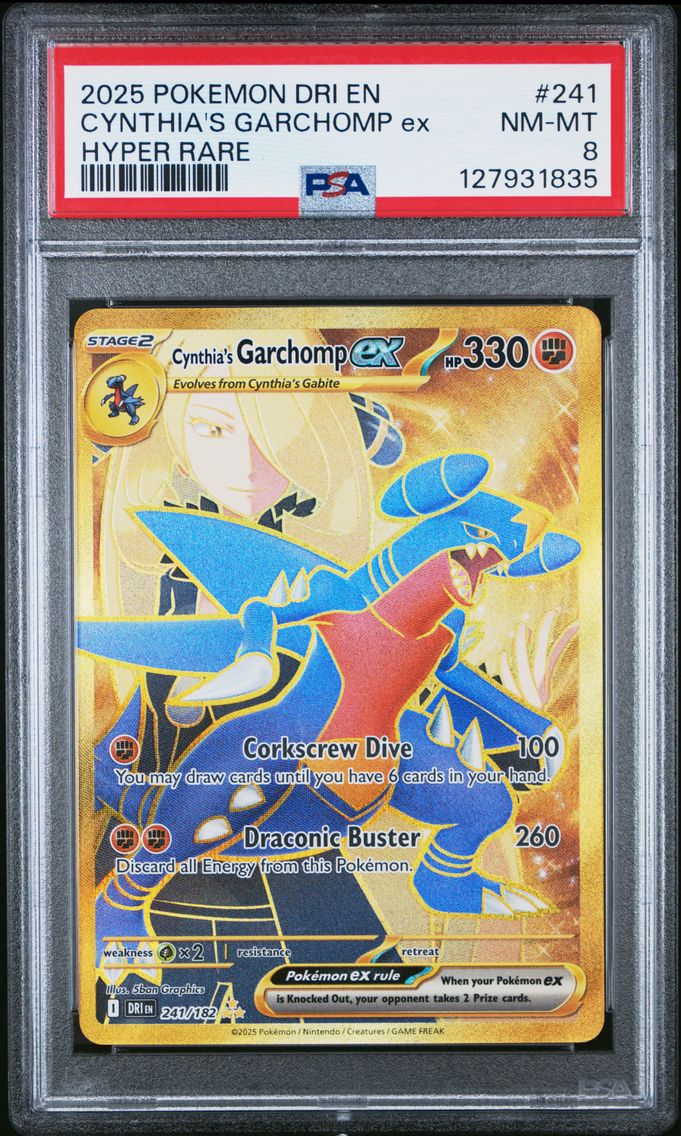 2025 #241 Cynthia's Garchomp EX PSA 8 Dri EN-Destined Rivals
