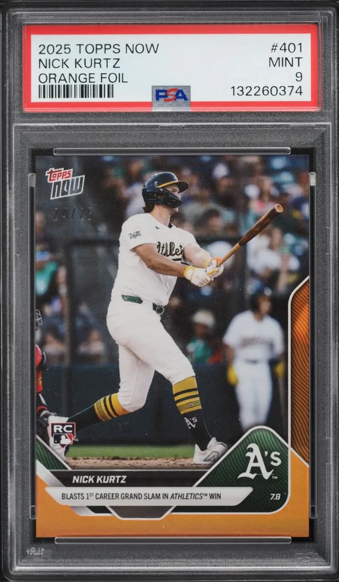 2025 Topps Now Orange Foil Nick Kurtz ROOKIE /25 #401 PSA 9 MINT