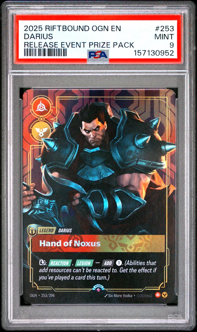 2025 #253 Darius - Hand of Noxus PSA 9 Riftbound: League of Legends Ogn-Origins