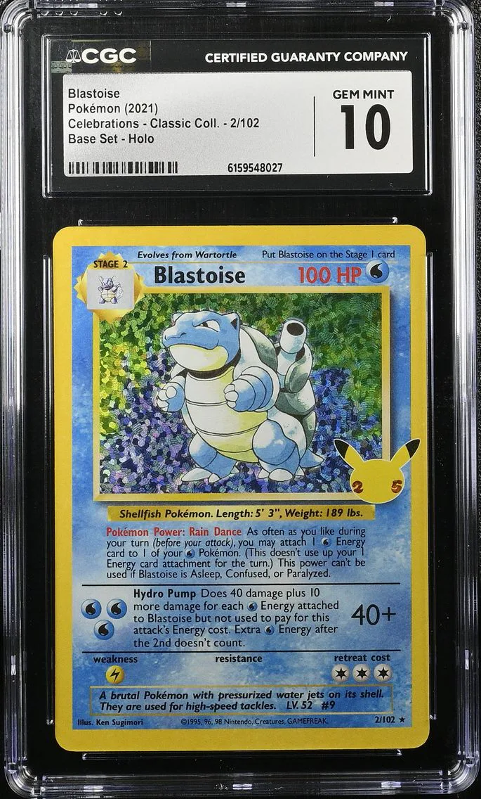 2021 #2 Blastoise CGC 10 Celebrations - Classic Collection - English