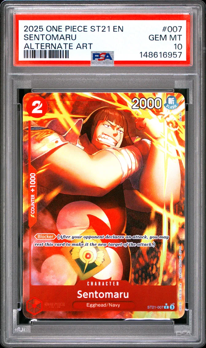 2025 #007 Sentomaru PSA 10 One Piece Starter Deck ST21-EX Gear 5