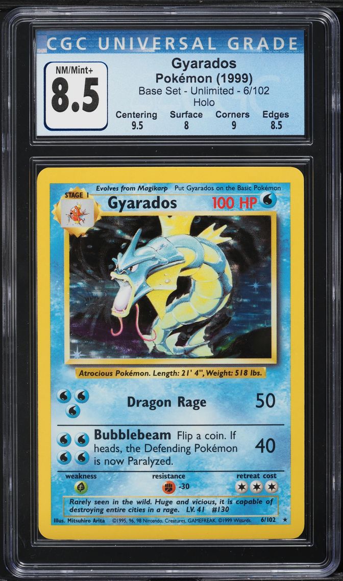 1999 #6 Gyarados-Holo CGC 8.5 Game Pokemon