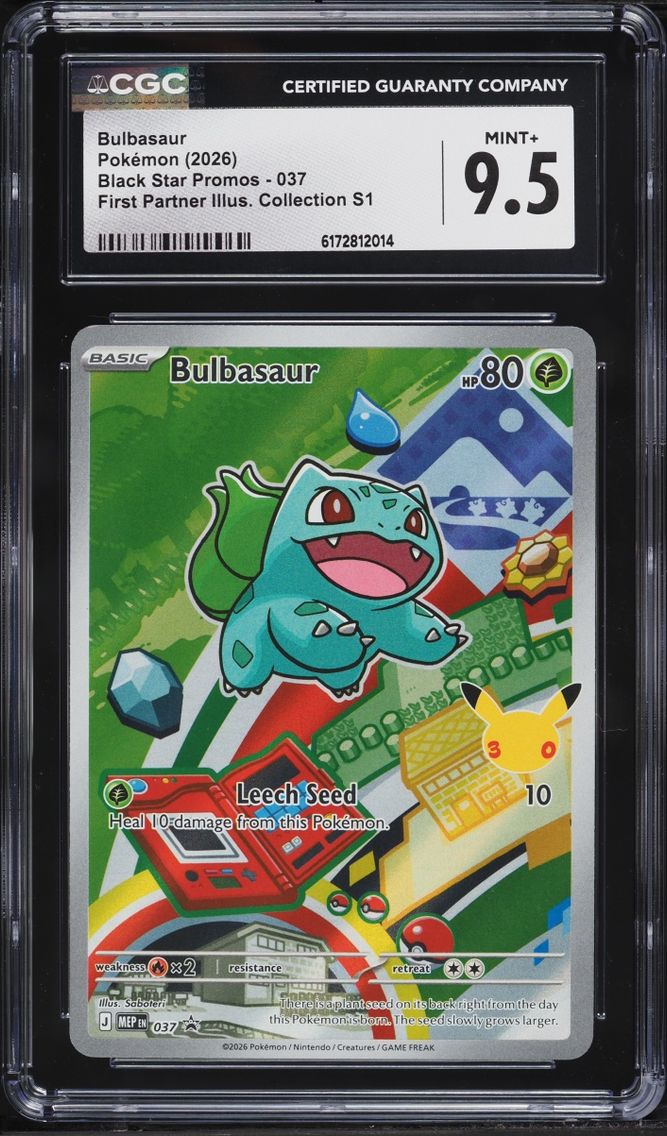 2026 Pokemon Mega Evolution Promo First Partner S1 Full Art Bulbasaur #37 CGC 9.5 MINT+