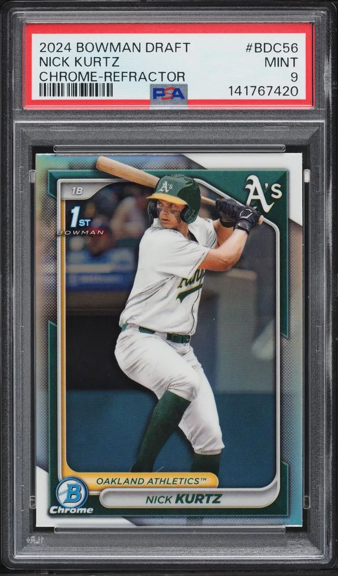 2024 Bowman Chrome Draft Refractor Nick Kurtz PROSPECT #BDC-56 PSA 9 MINT