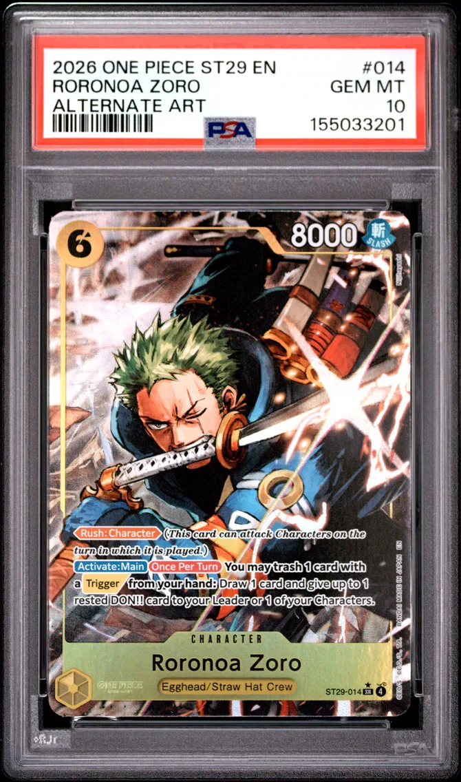 2026 #014 Roronoa Zoro PSA 10 One Piece Starter Deck ST29-Egghead