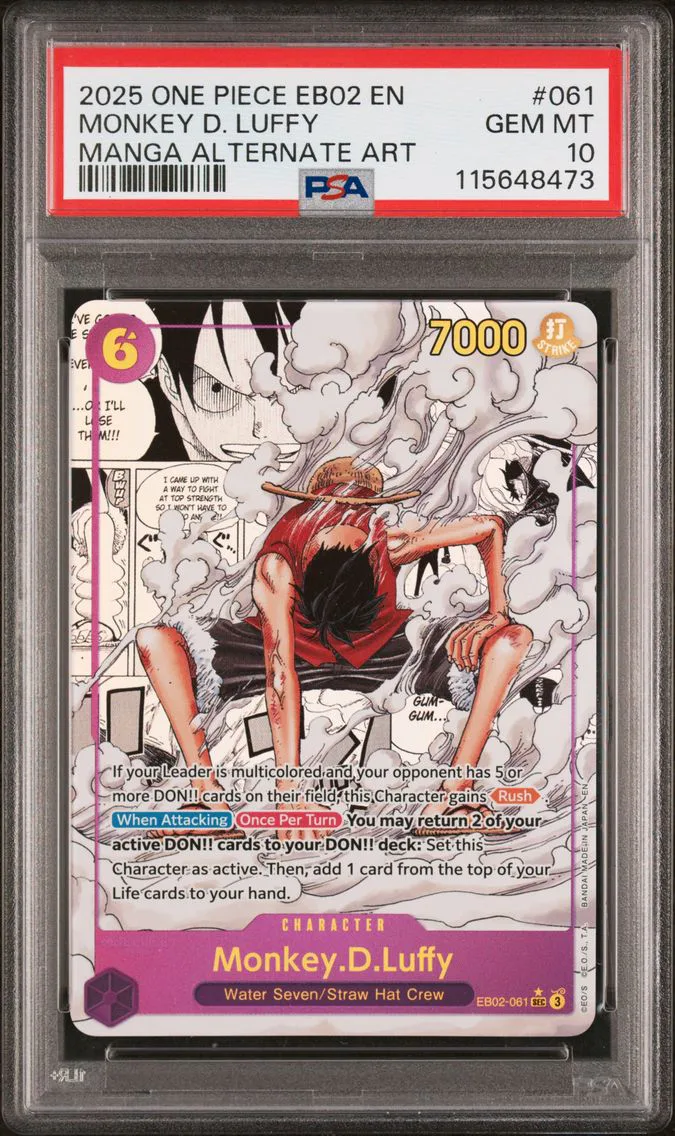 2025 #061 Monkey D. Luffy PSA 10 One Piece EB02-Extra Booster -Anime 25th Collection-