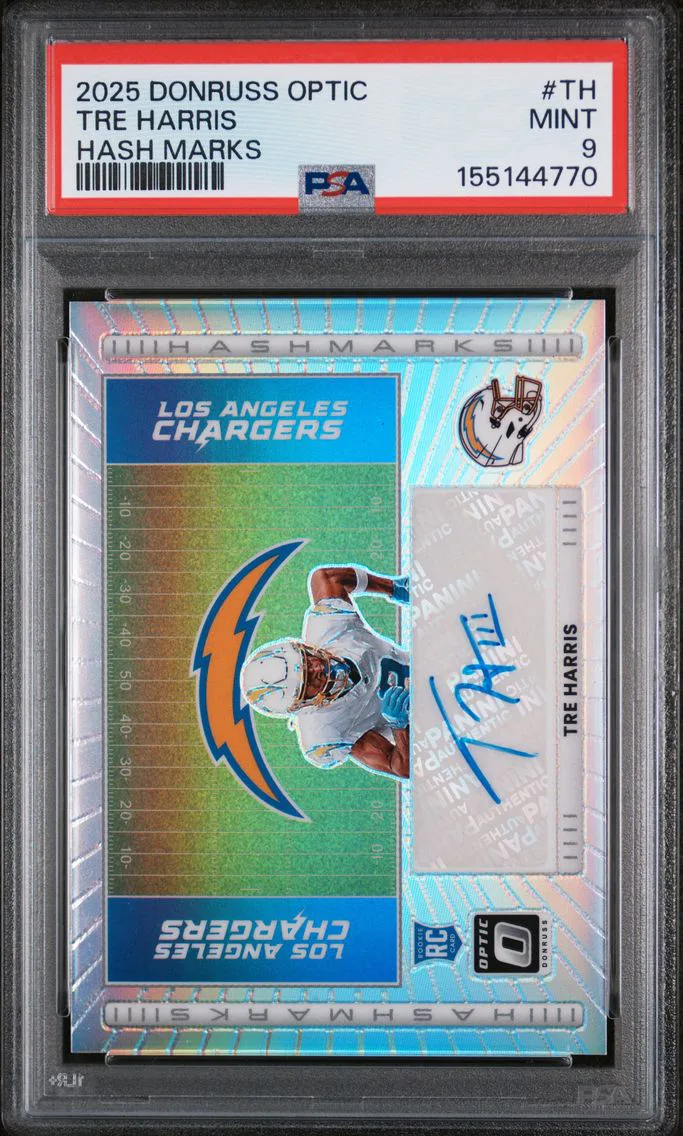 2025 #TH Tre Harris PSA 9 Panini Donruss Optic Hash Marks