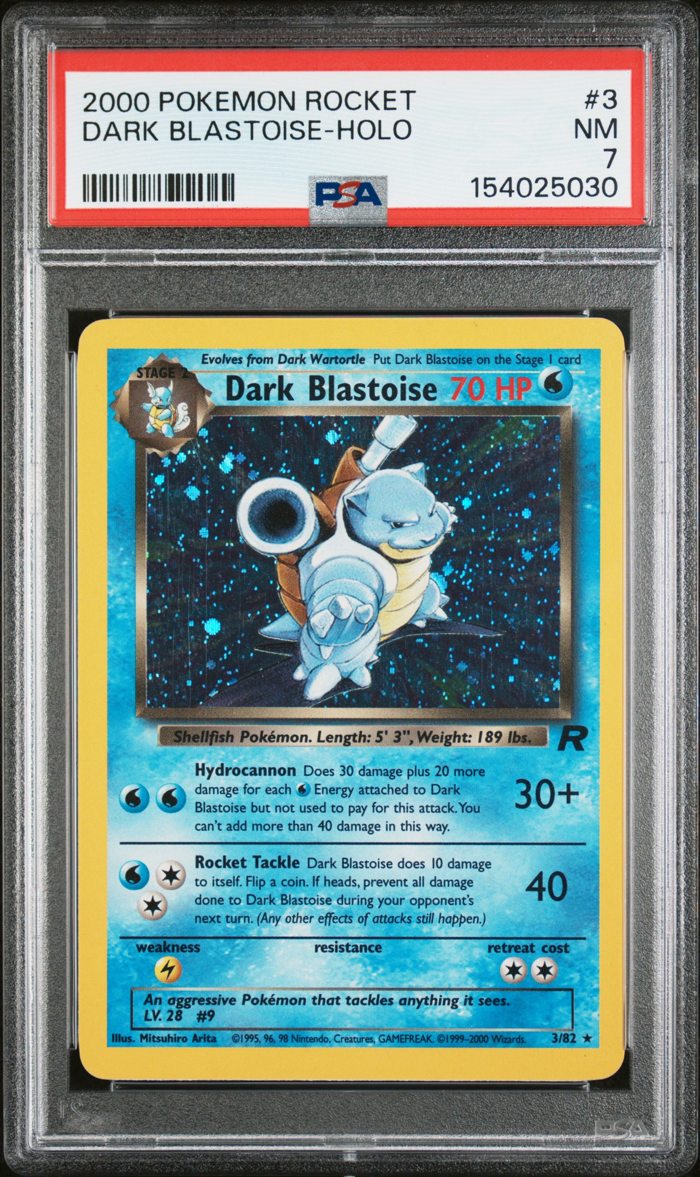 2000 #3 Dark Blastoise-Holo PSA 7 Rocket