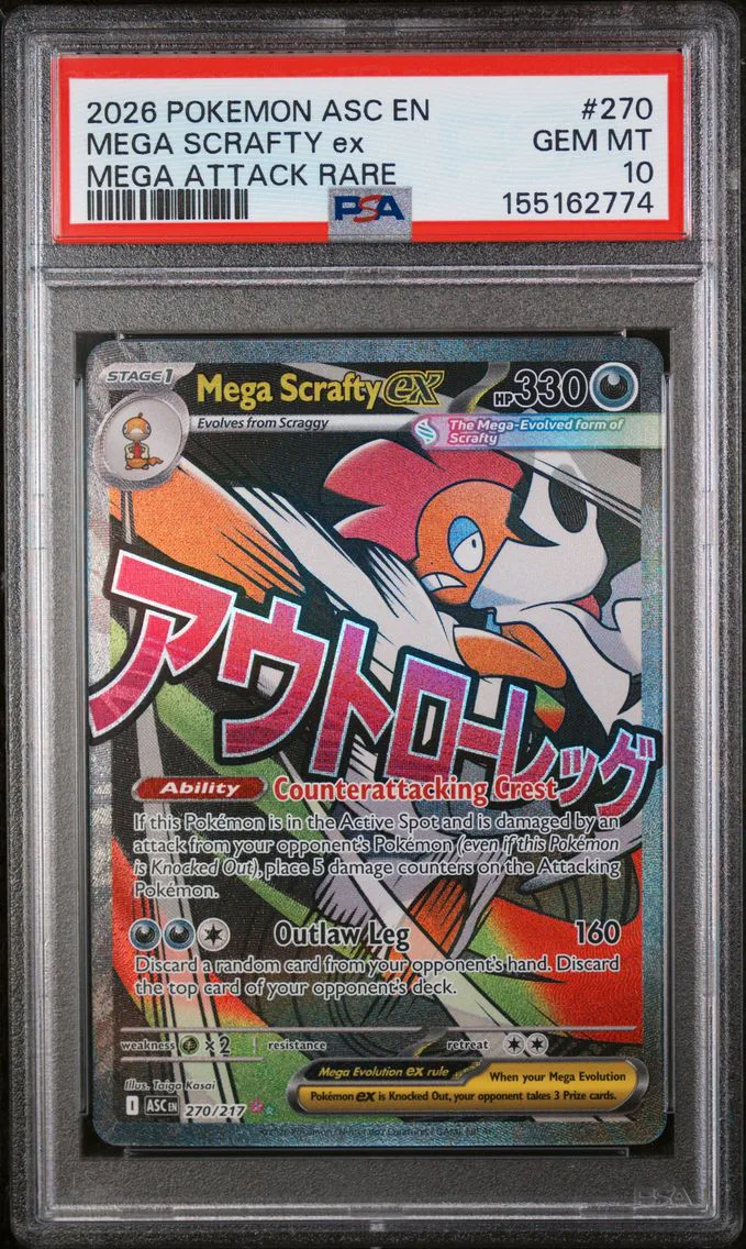 2026 #270 Mega Scrafty EX PSA 10 Asc EN-Ascended Heroes