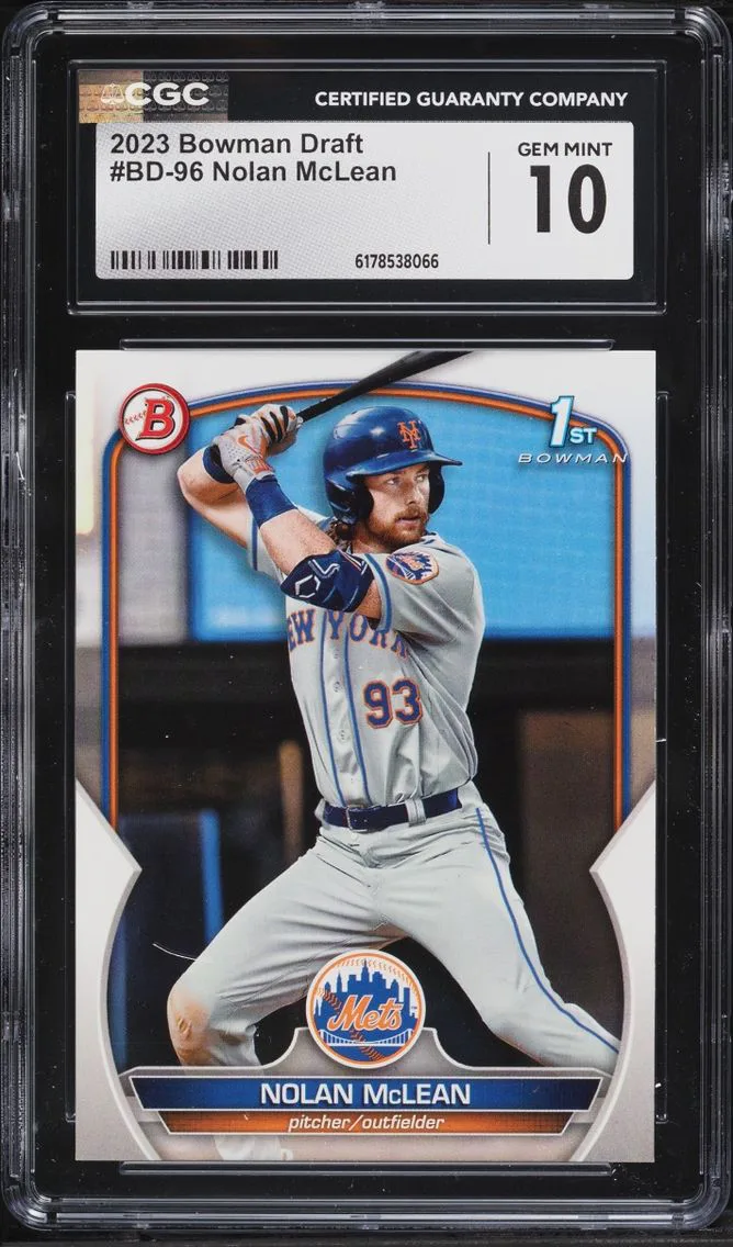 2023 Bowman Draft Nolan McLean PROSPECT #BD-96 CGC 10 GEM MINT