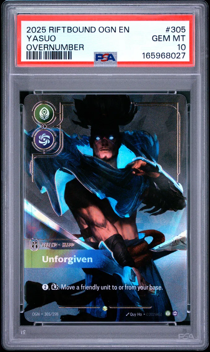 2025 #305 Yasuo - Unforgiven PSA 10 Riftbound: League of Legends Ogn-Origins