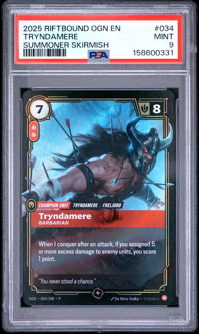 2025 #034 Tryndamere - Barbarian PSA 9 Riftbound: League of Legends Ogn-Origins