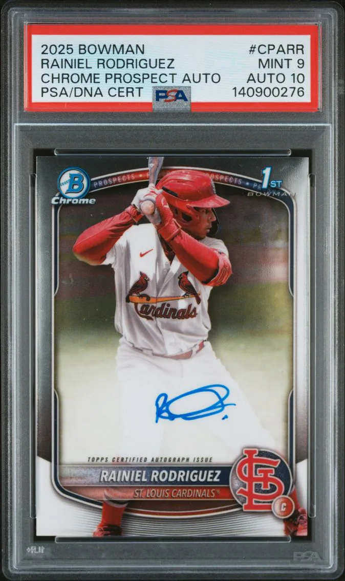 2025 #CPARR Rainiel Rodriguez PSA 9 Bowman Chrome Prospect Autographs