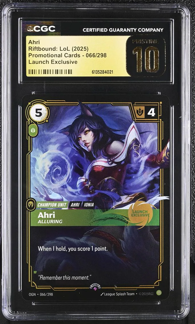 2025 #066 Ahri CGC 10 Pristine Promotional Cards - English