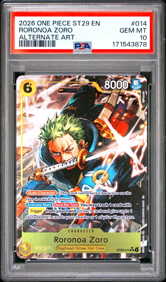 2026 #014 Roronoa Zoro PSA 10 One Piece Starter Deck ST29-Egghead