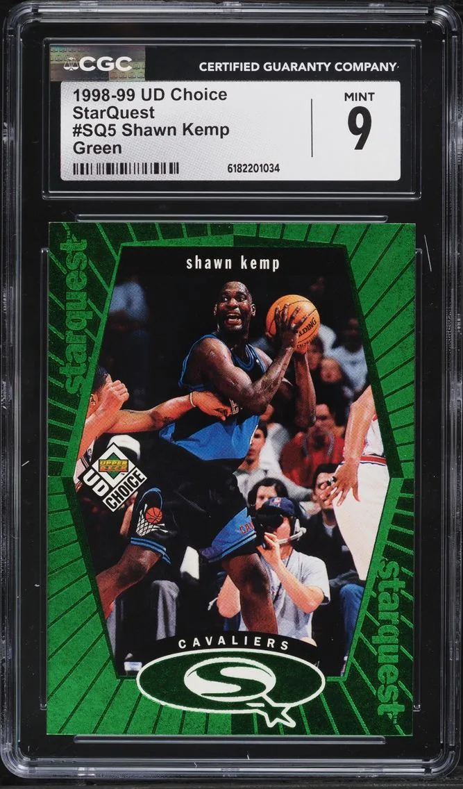 1998 UD Choice Starquest Green Shawn Kemp #SQ5 CGC 9 MINT