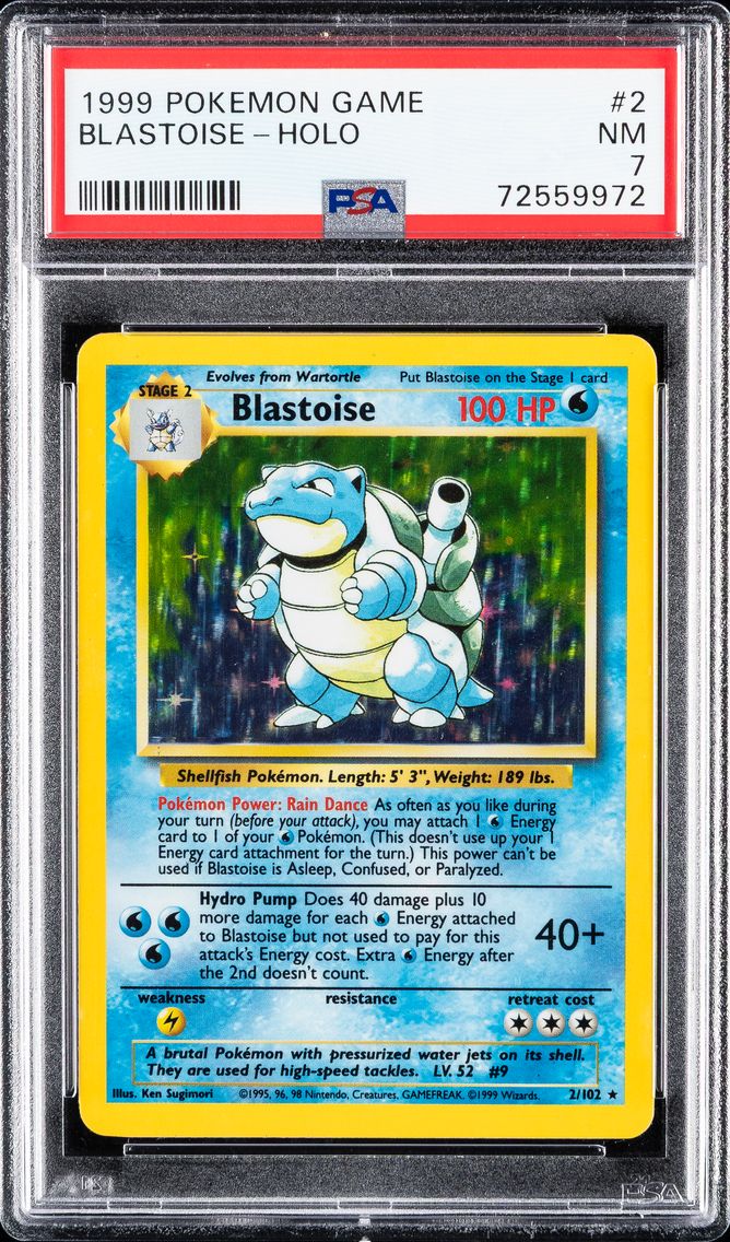 1999 #2 Blastoise-Holo PSA 7 Game Pokemon