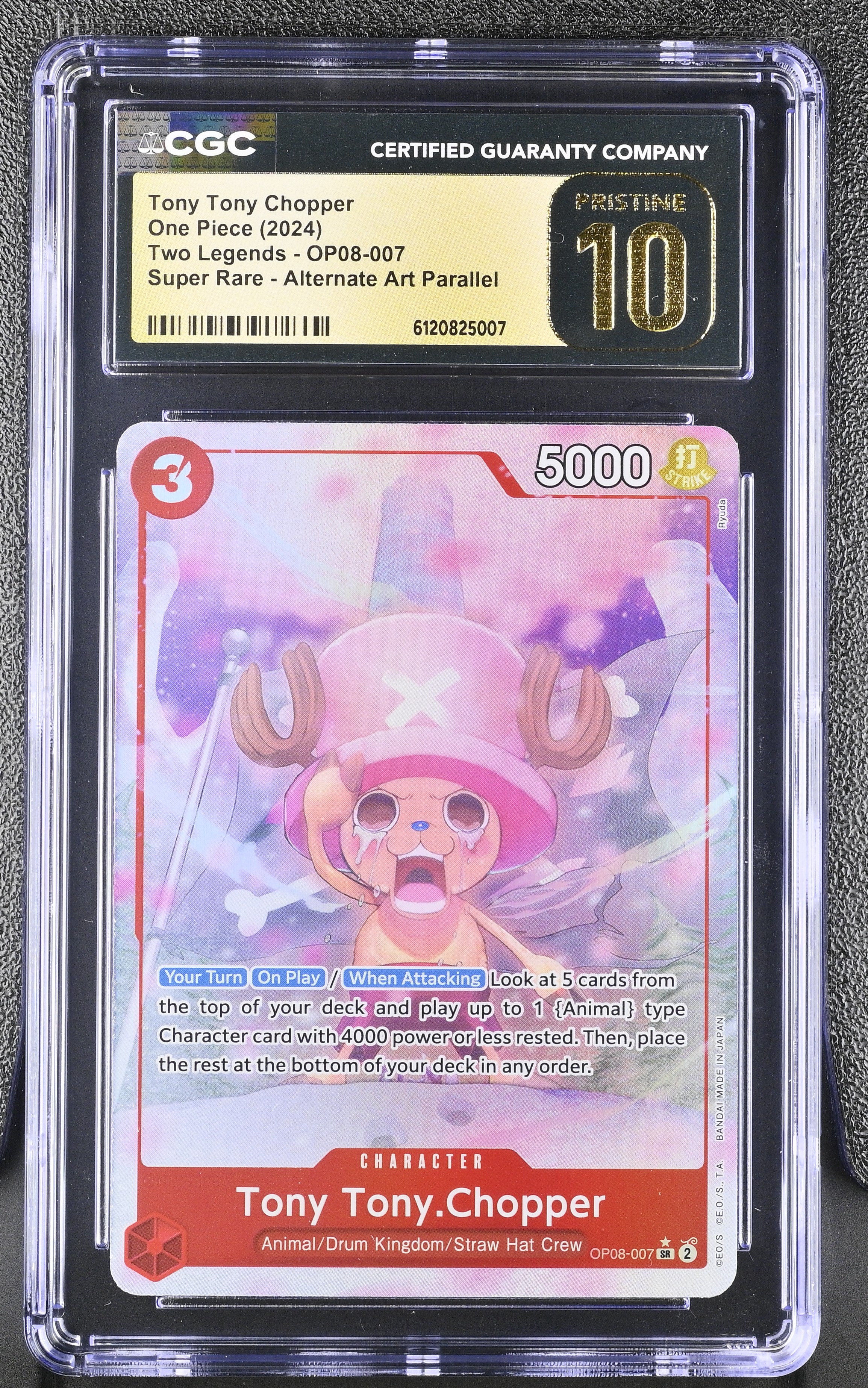 2024 #Op08-007 Tony Tony Chopper CGC 10 Pristine Two Legends (Op08) - English