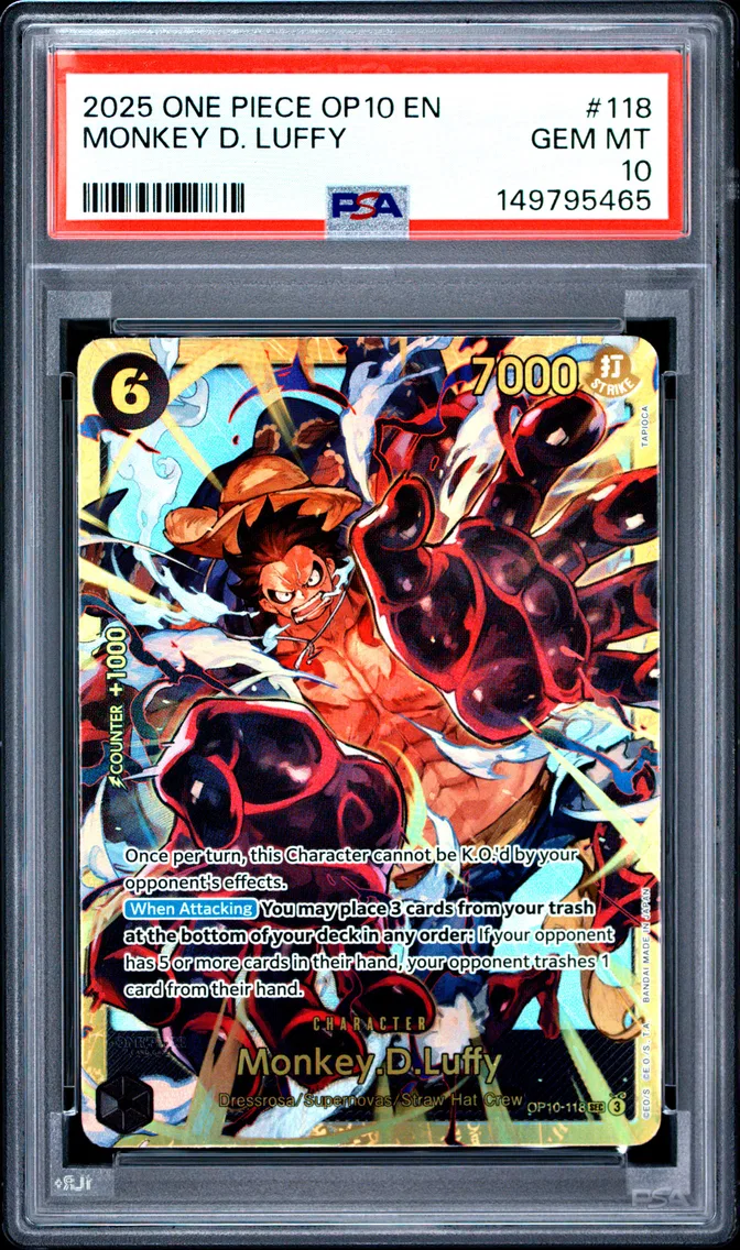 2025 #118 Monkey D. Luffy PSA 10 One Piece OP10-Royal Blood