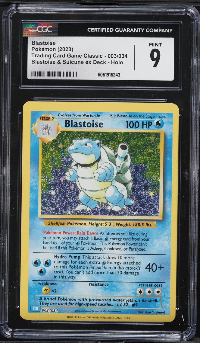 2023 #003 Blastoise CGC 9 Clb-Trading Card Game Classic Blastoise & Suicune EX Deck Pokemon