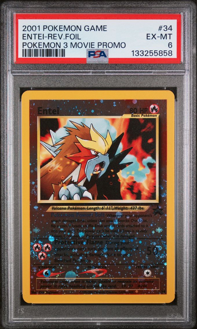 2001 #34 Entei-Reverse Foil PSA 6 Game Movie