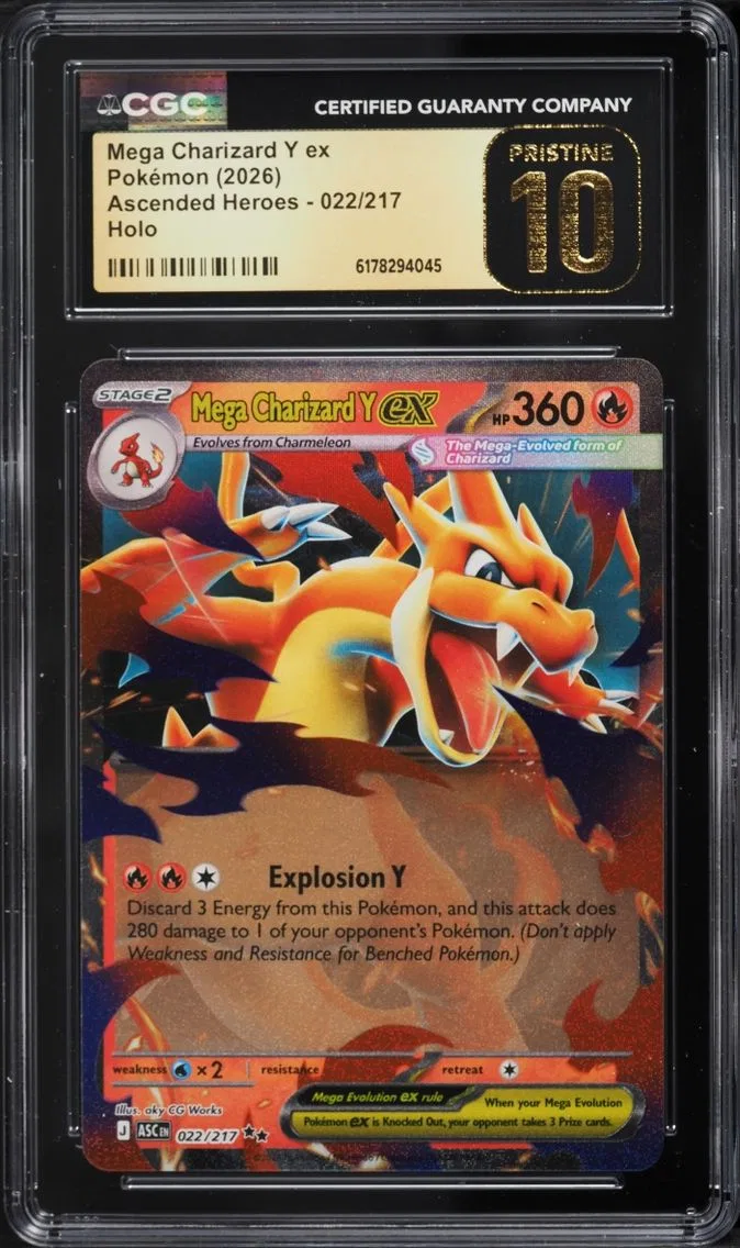 2026 Pokemon Mega Evolution Ascended Heroes Holo Mega Charizard Y EX #22 CGC 10 PRISTINE