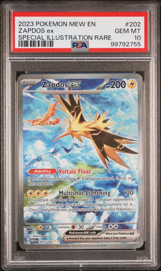2023 #202 Zapdos EX PSA 10 Mew E