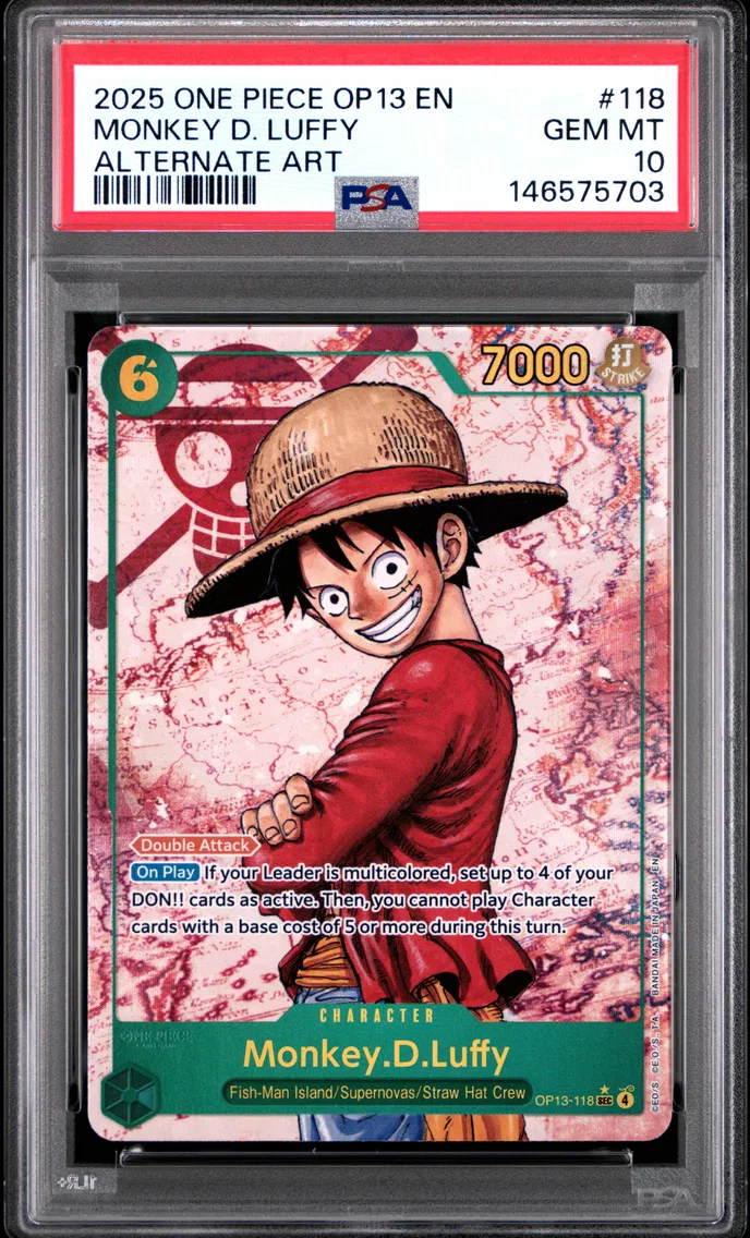 2025 #118 Monkey D. Luffy PSA 10 One Piece OP13-Carrying on His Will