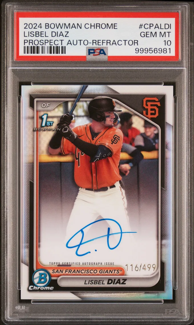 2024 #CPALDI Lisbel Diaz PSA 10 Bowman Chrome Prospect Autographs