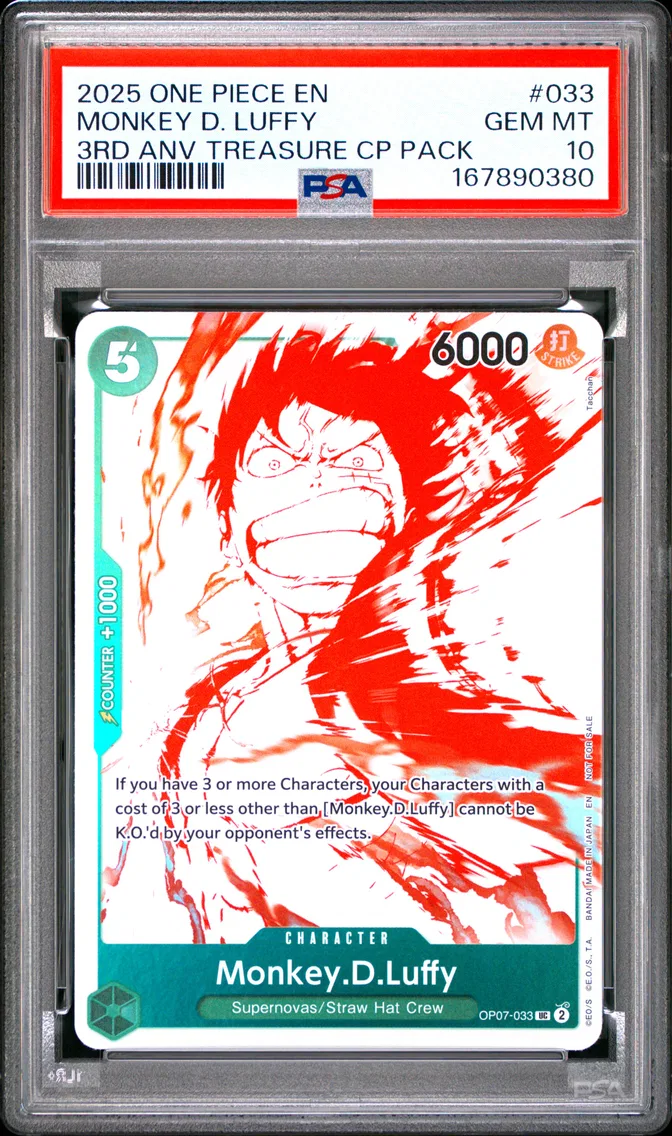 2025 #033 Monkey D. Luffy PSA 10 One Piece 3rd Anniversary! One Piece Card Treasure Campaign Pack