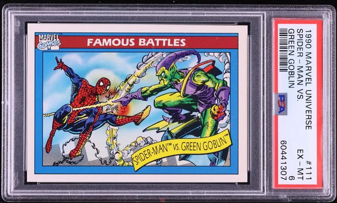 1990 #111 Impel Marvel Universe Green Goblin Vs. Spider-Man EXMT PSA 6