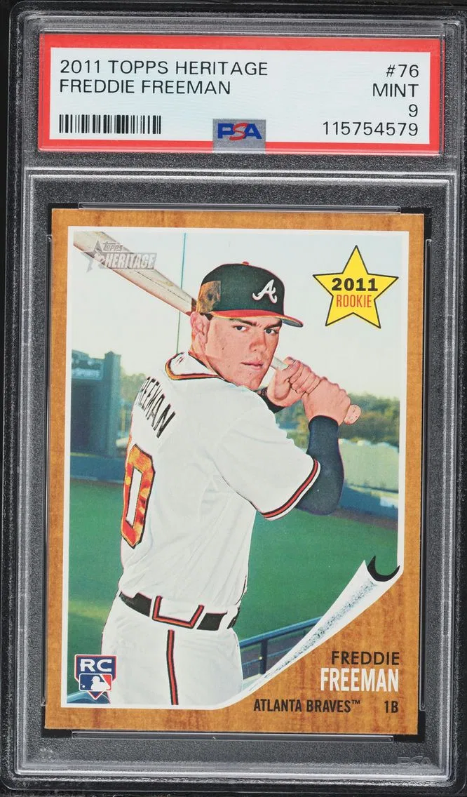2011 #76 Freddie Freeman PSA 9 Topps Heritage Baseball