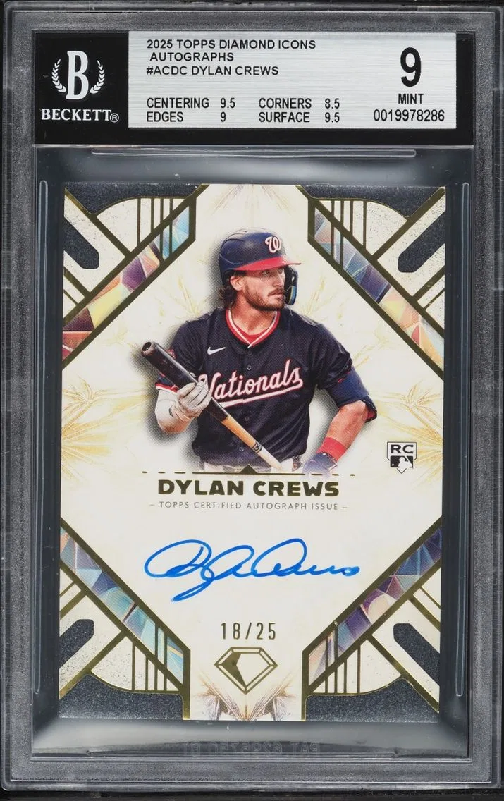 2025 Topps Diamond Icons Dylan Crews ROOKIE AUTO /25 #AC-DC BGS 9 MINT