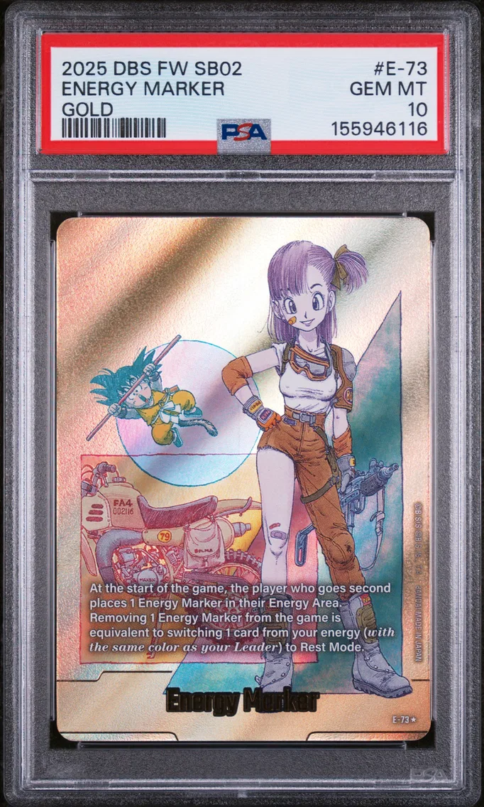 2025 #E-73 Energy Marker PSA 10 Dragon Ball Super Card Game Fusion World Manga Booster 02