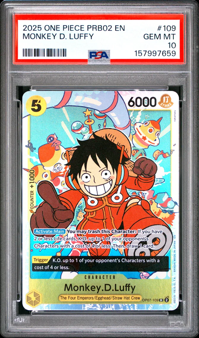2025 #109 Monkey D. Luffy PSA 10 One Piece PRB02-Premium Booster -One Piece Card the Best- Vol.2