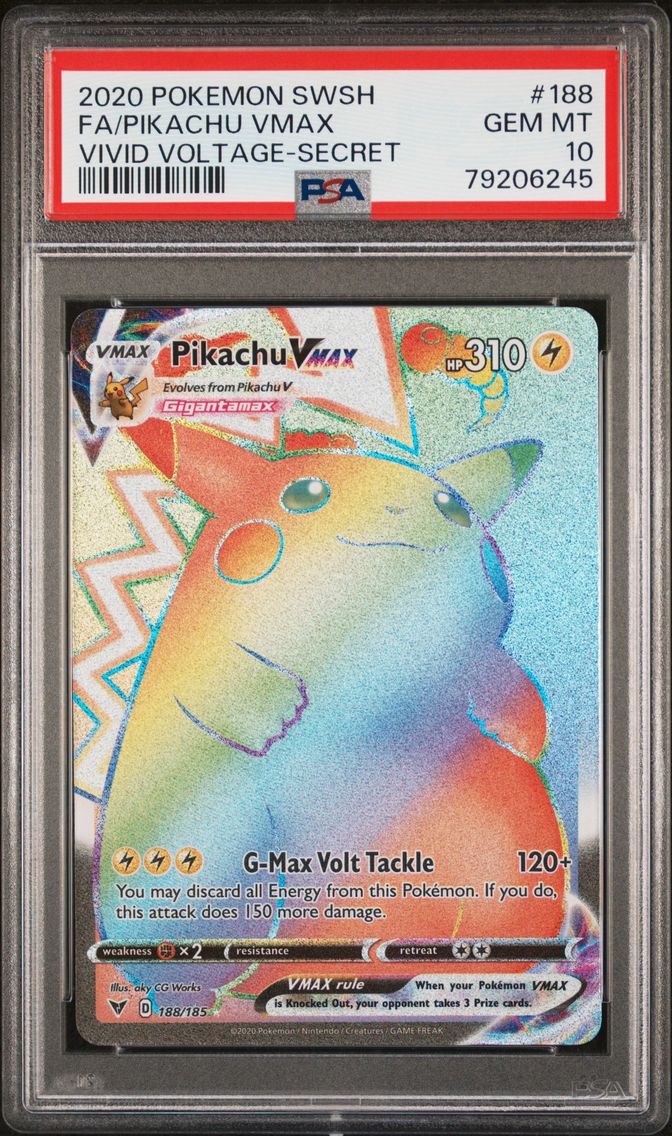 2020 #188 Full Art/Pikachu Vmax PSA 10 Sword & Shield Vivid Voltage