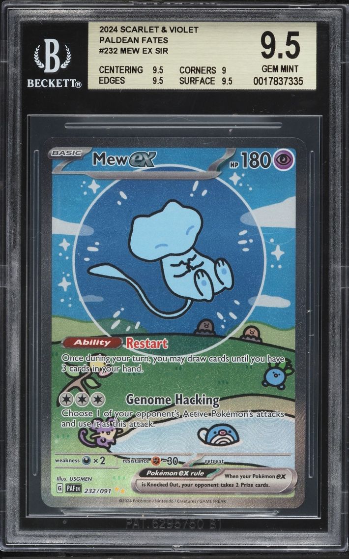 2024 Pokemon Scarlet & Violet Paldean Fates SIR Shiny Mew Ex #232 BGS 9.5 GEM MINT