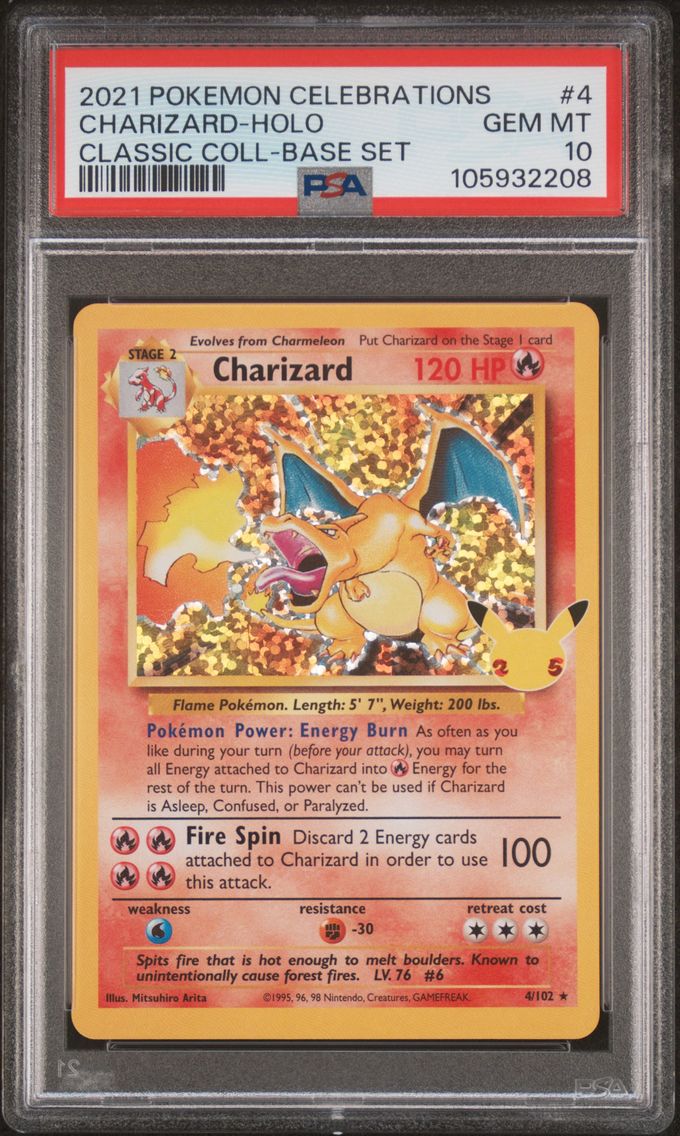 2021 #4 Charizard-Holo PSA 10 Celebrations Classic Collection
