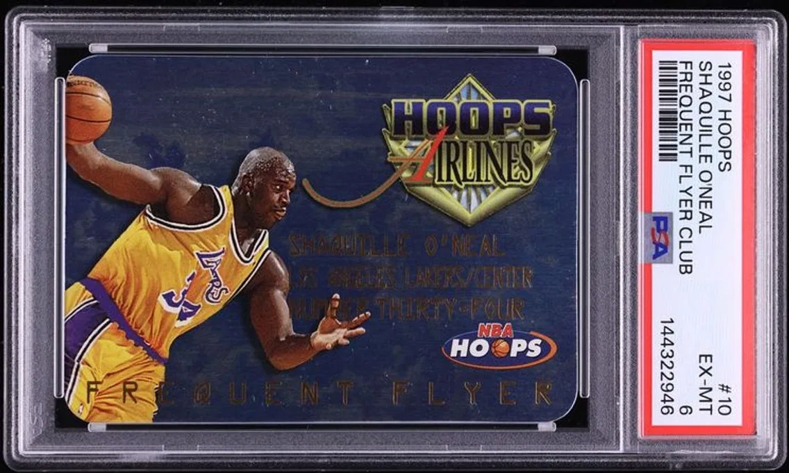 1997 Hoops Frequent Flyer Club Shaquille O'Neal #10 PSA 6 EXMT